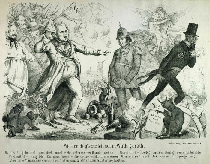 Karikatur zum deutschen Michel
© BArch, ZSg 6-0543 / Gustav Süß