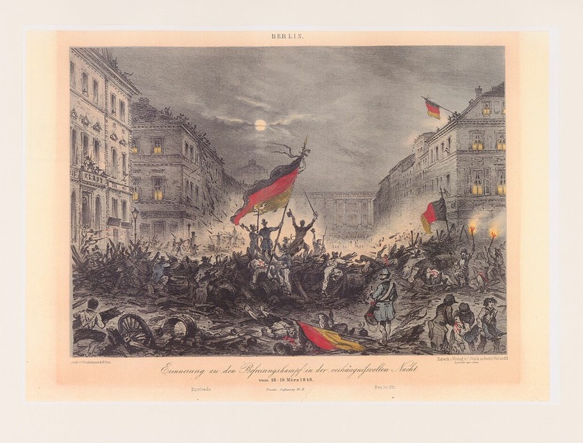 Erinnerung an den Befreiungskampf in der verhängnisvollen Nacht 18.-19. März 1848 © Heinrich-Heine-Institut, HHI.Rkult.vormaerz